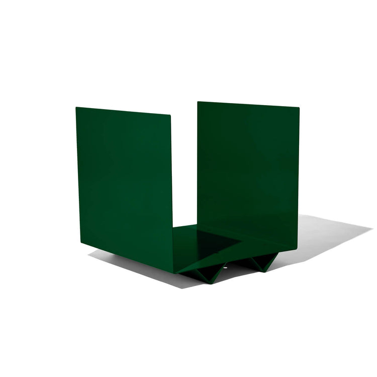 green carbon steel log holder