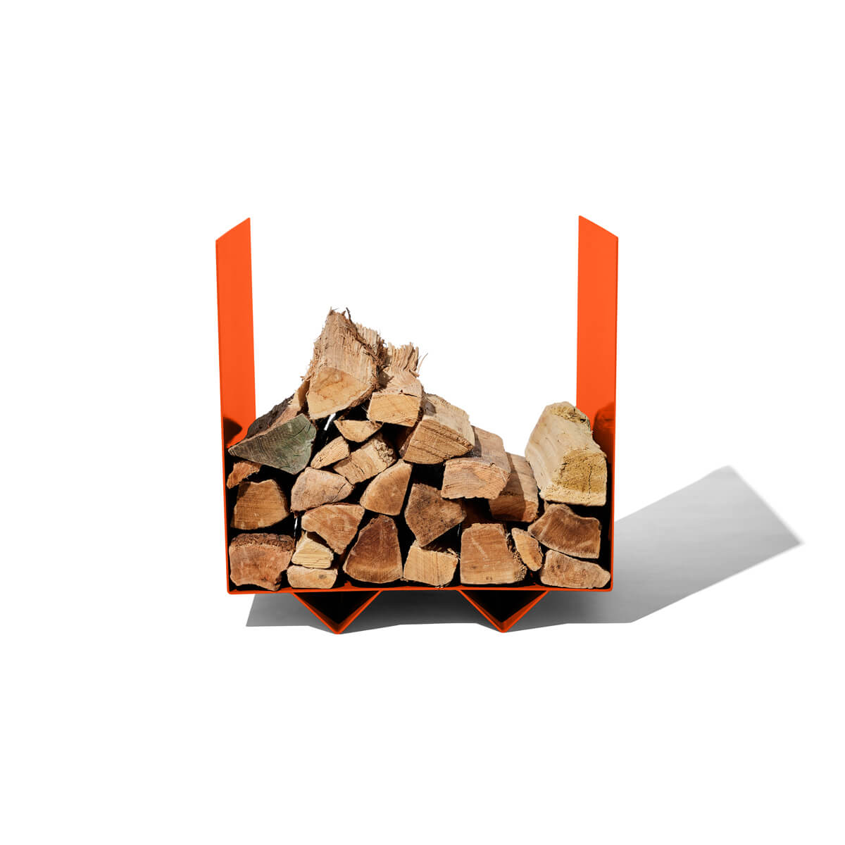 Corten Steel Firewood Rack Indoor Storage Hexagon Firewood Log